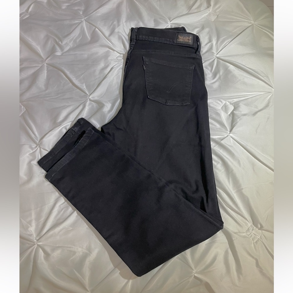Levi's 512 Perfectly Slimming Black Skinny Jeans Size 16 Medium length